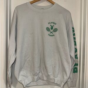 Playboy Tennis White and Green Men's Sweater